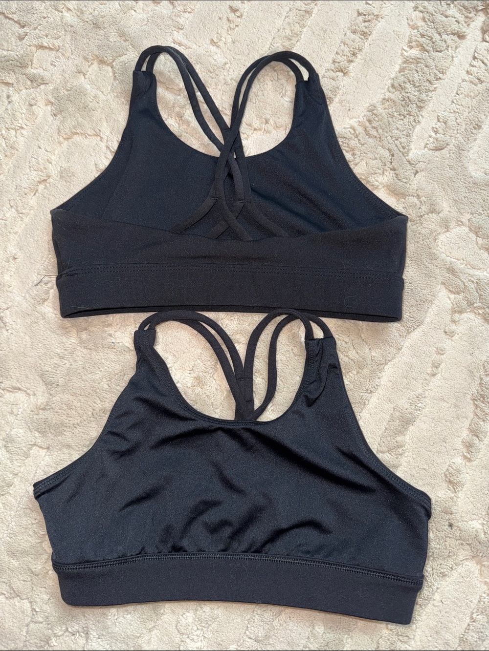 Athleta girl 2 black sports bras M 8-10